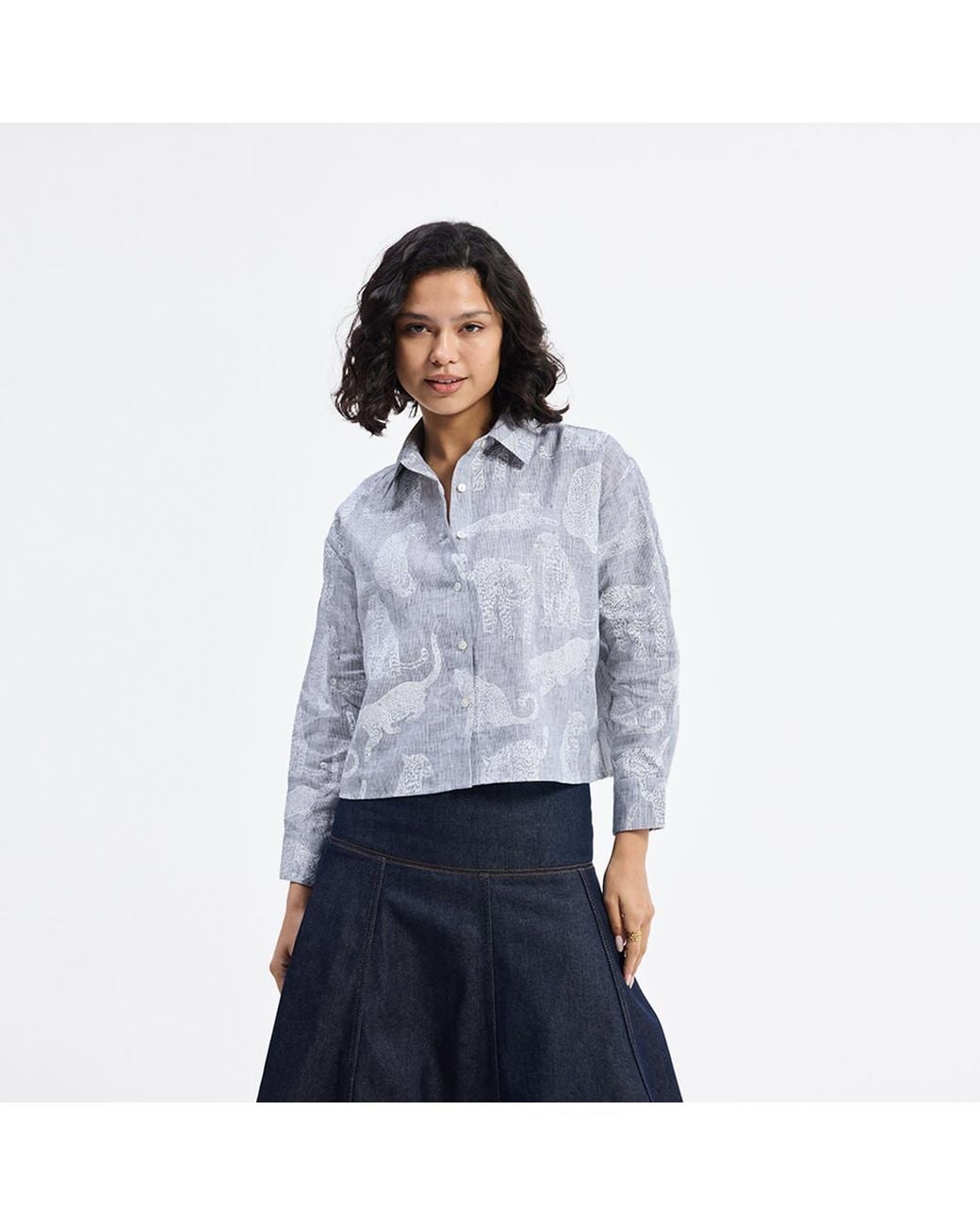 REISTOR Blue Oversized Boxy-Fit Shirt