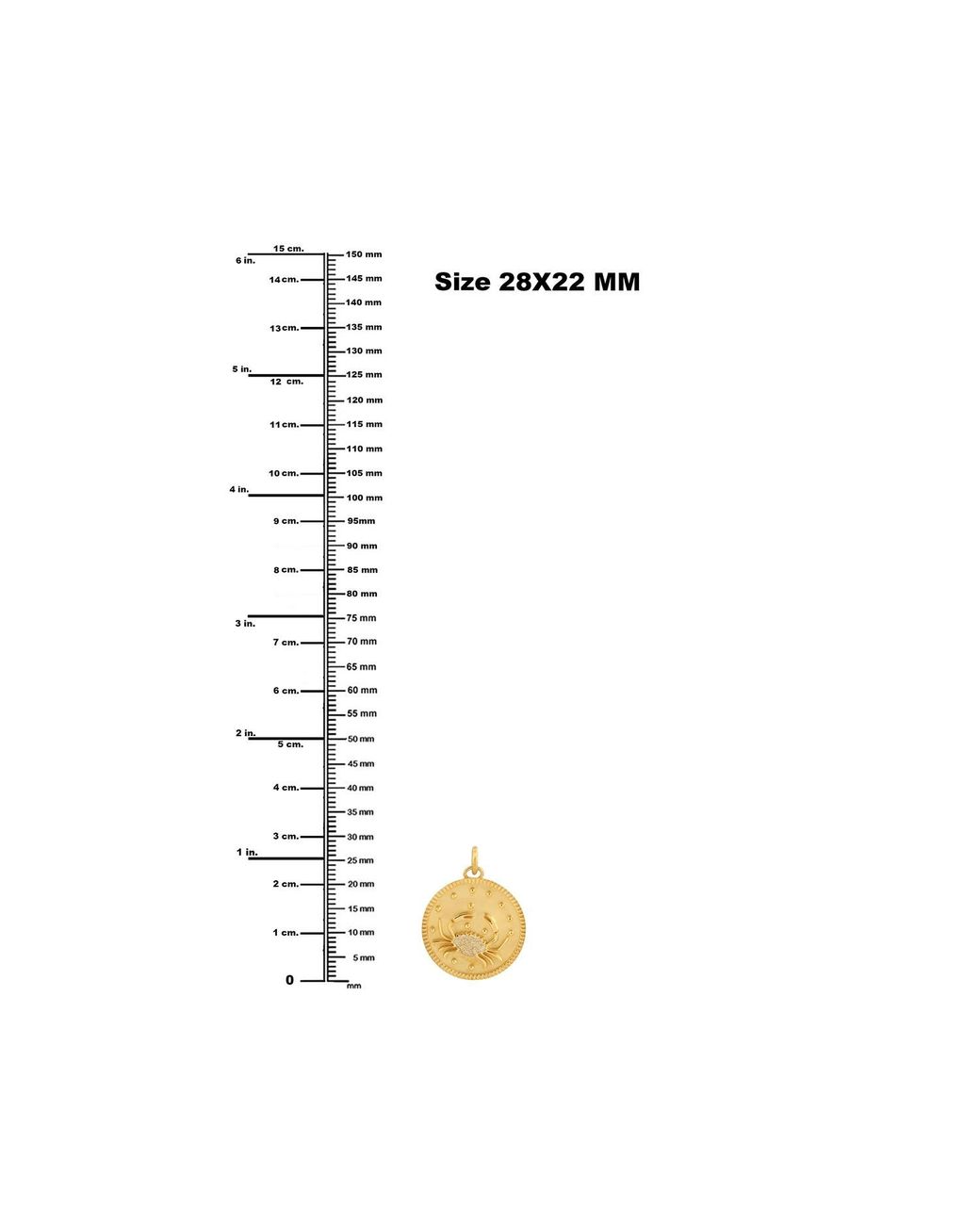 Artisan Metallic Yellow Gold Pave Diamond Crab Charm Pendant