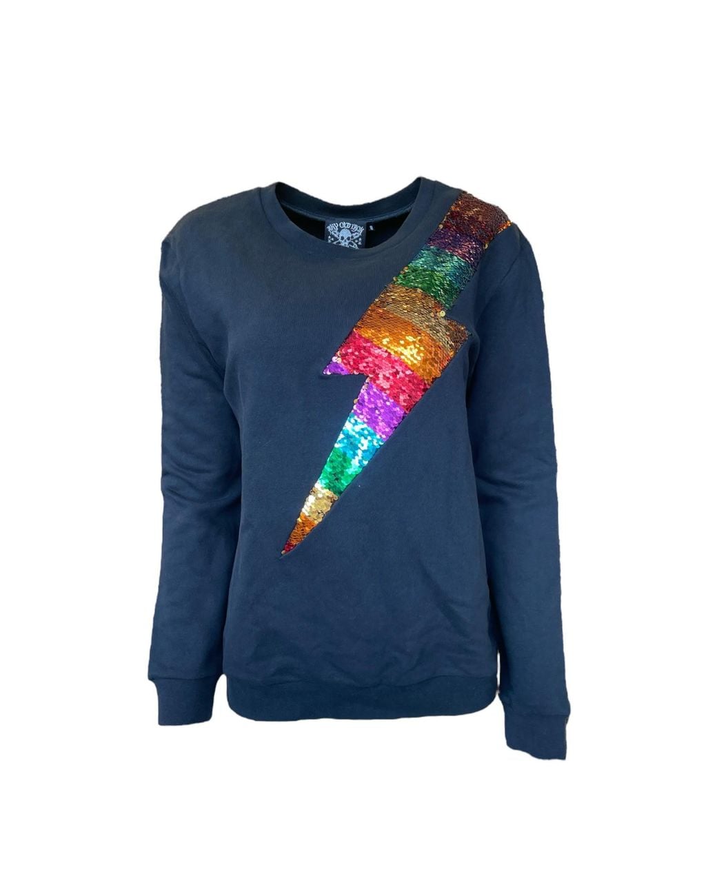 Any Old Iron Blue Reversible Sequin Lightning Sweatshirt for men