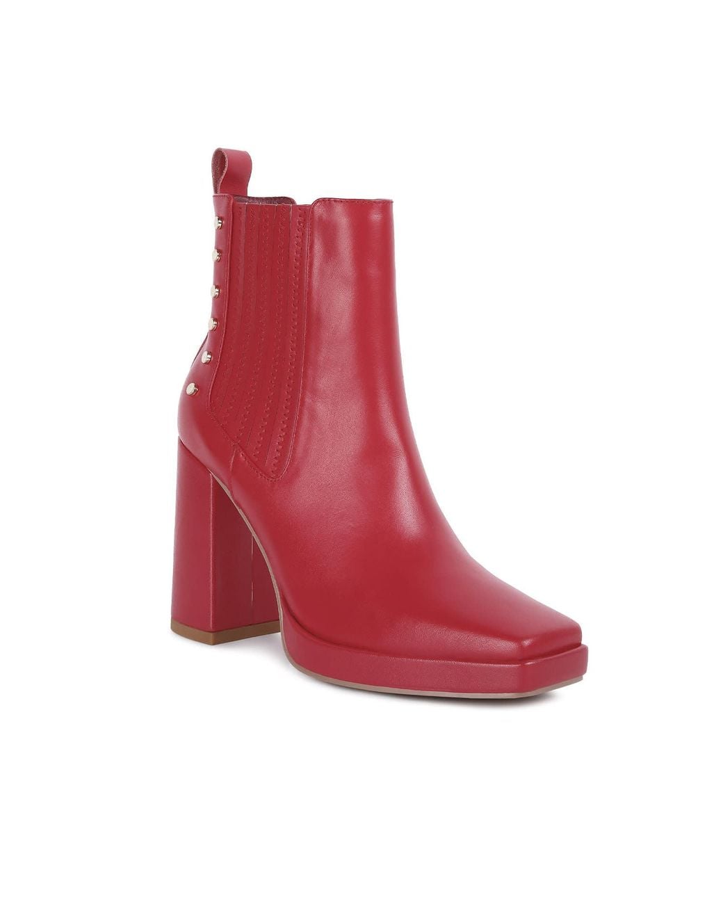 Rag & Co Red Grape-Vine High Heeled Leather Boot
