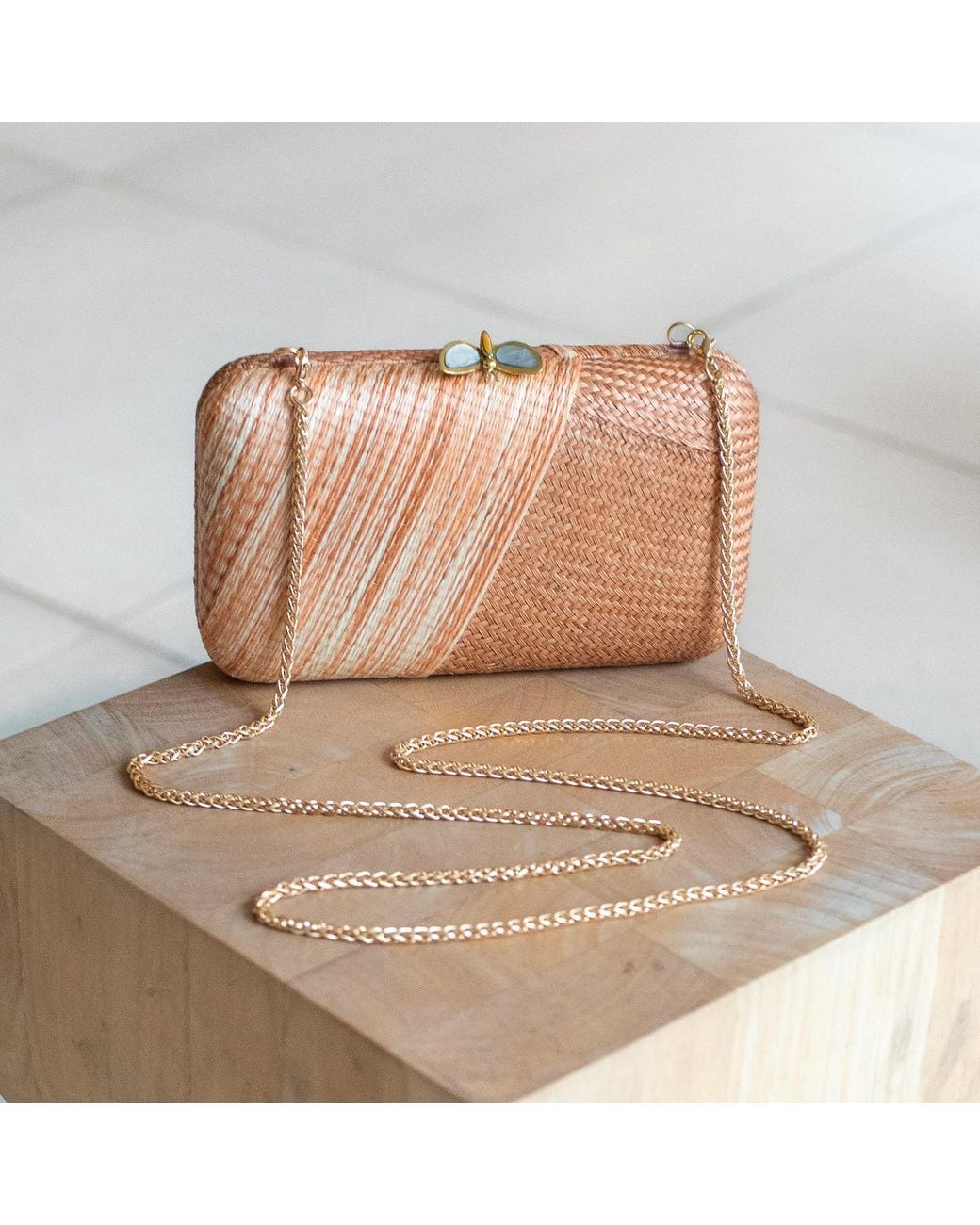 LIKHÂ Pink Coral Kimono Clutch Purse