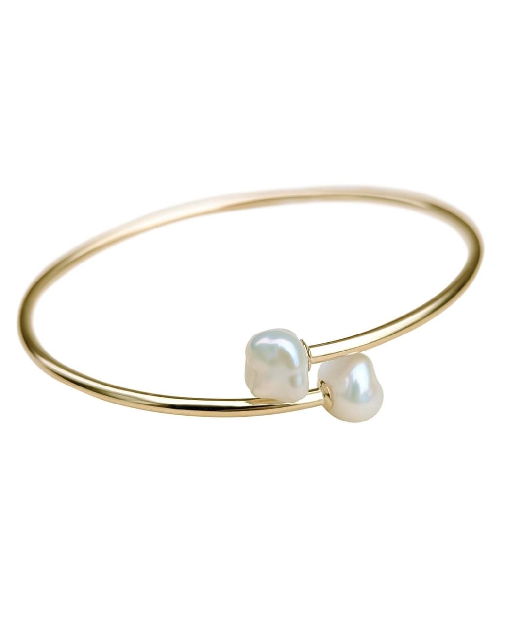 Kiri & Belle White Tori Flexible Pearl Filled Bangle