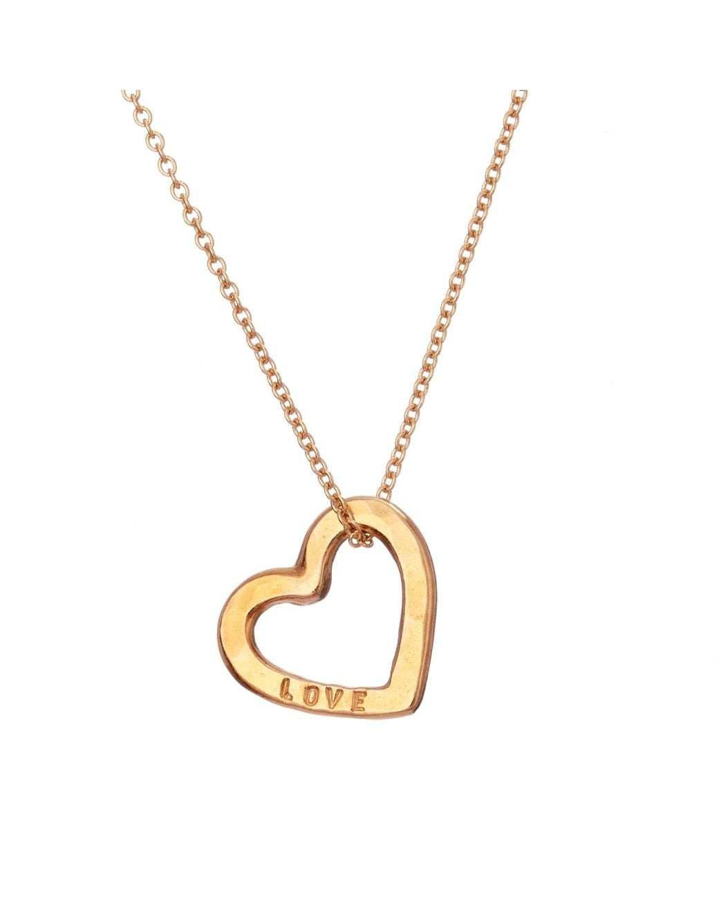 Posh Totty Designs Metallic Yellow Gold Plated 'love' Mini Heart Necklace