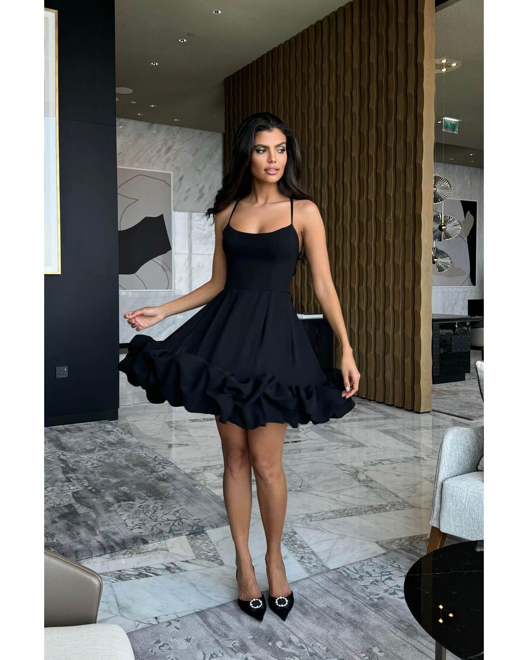 POST MERIDIEM Blue Backless Bustier Mini Dress