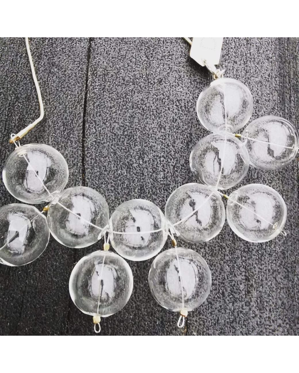 Laura Daili Gray Neutrals Royal – Blown Glass Bubbles Necklace