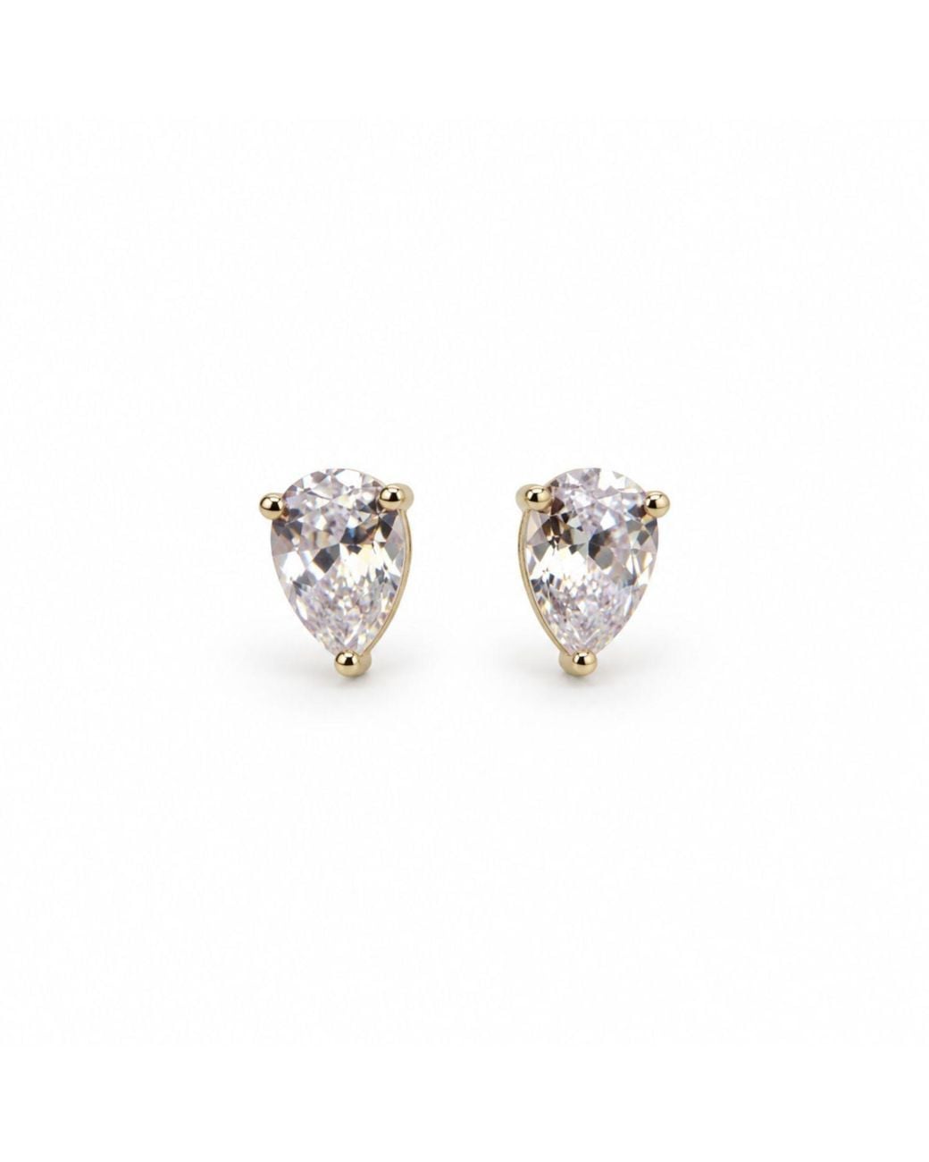 Jagged Halo Jewelry Metallic Bombshell Pear-Shaped Cz Stud Earrings Plated Stainless Steel