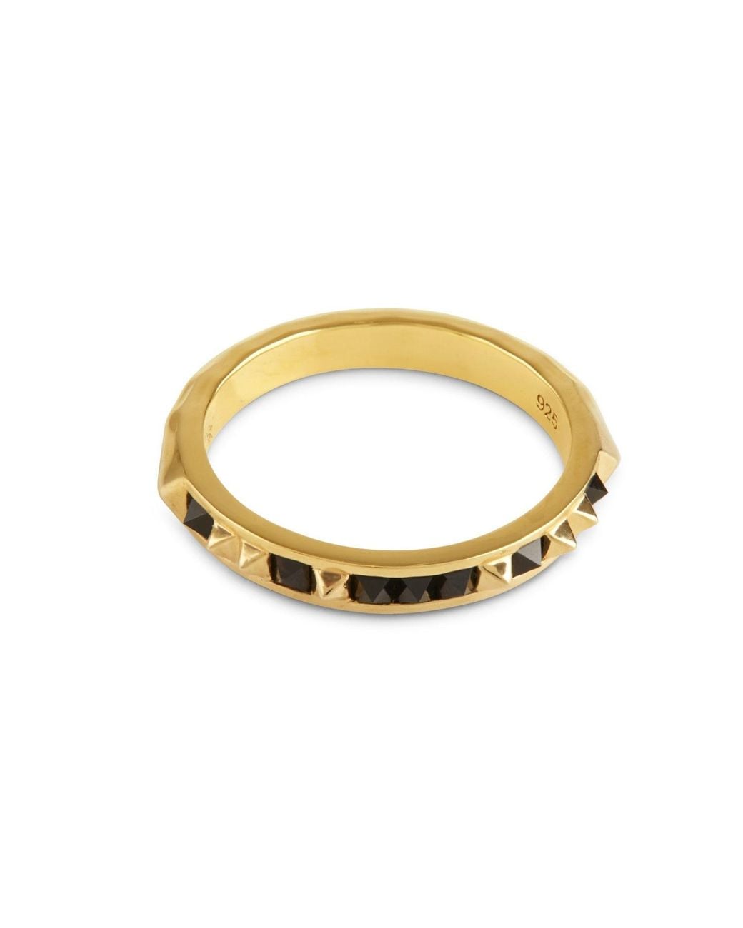 Kasun Metallic Onyx Set Crocodile Ring