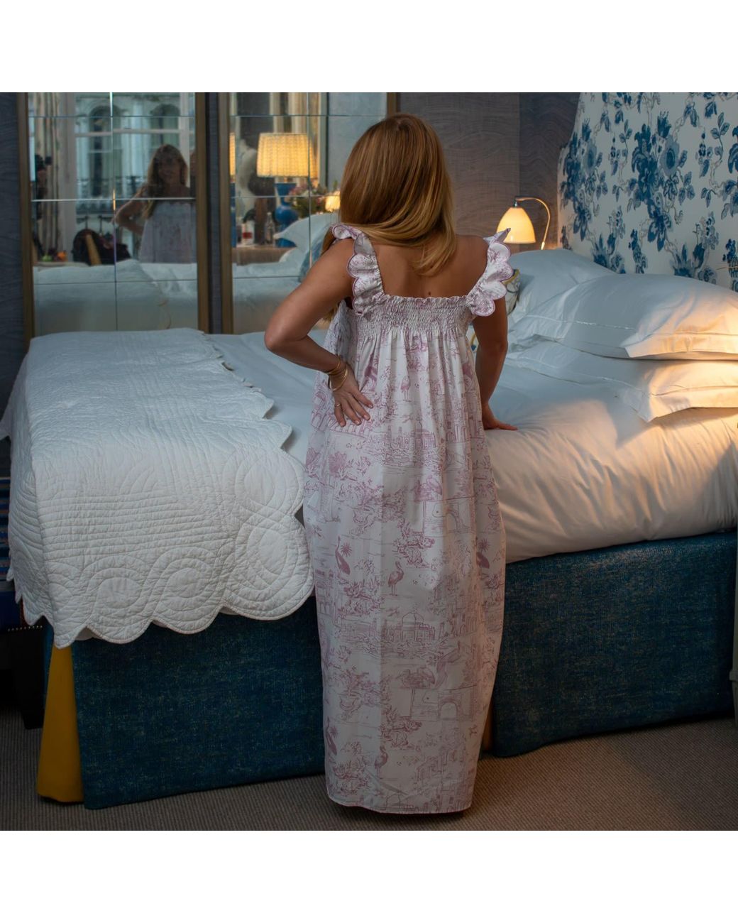 Love Letters X Purple Toile Nightie Long
