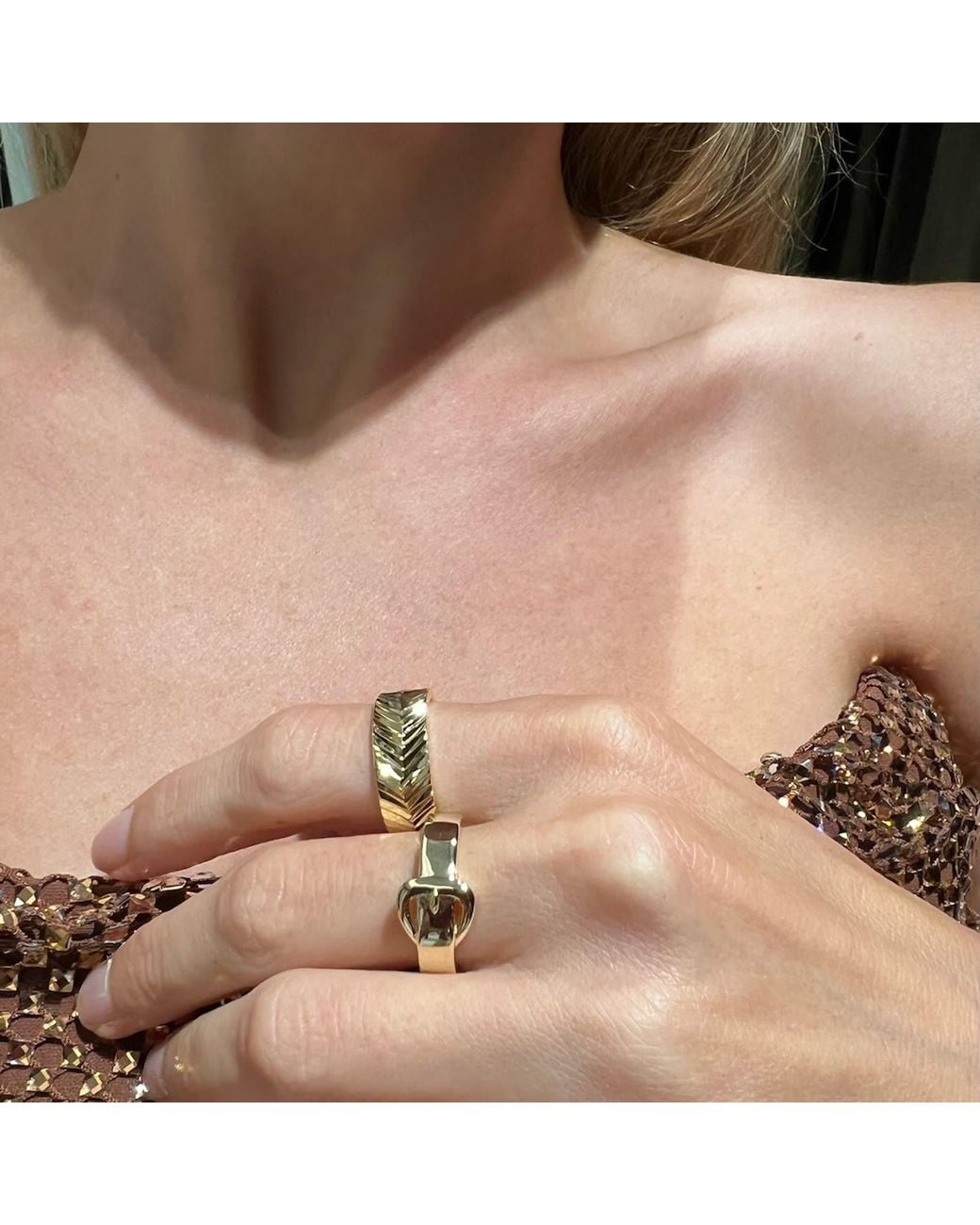 Native Gem Metallic Sunray Ring