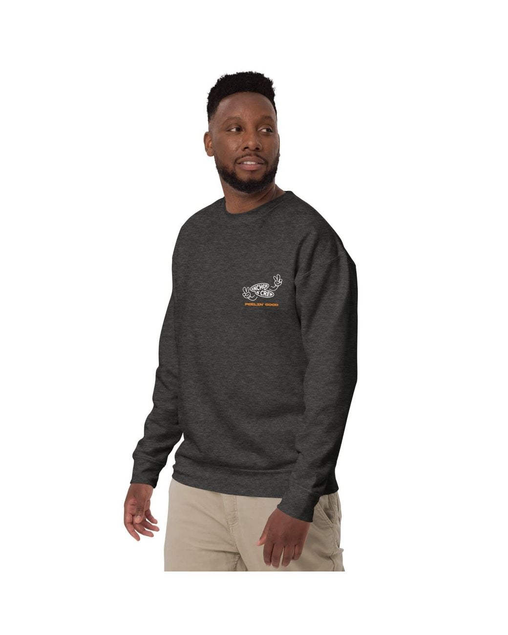 Anchor and Crew Gray Heather Lemon Fresh Dial-A-Local Organic Cotton Sweatshirt for men