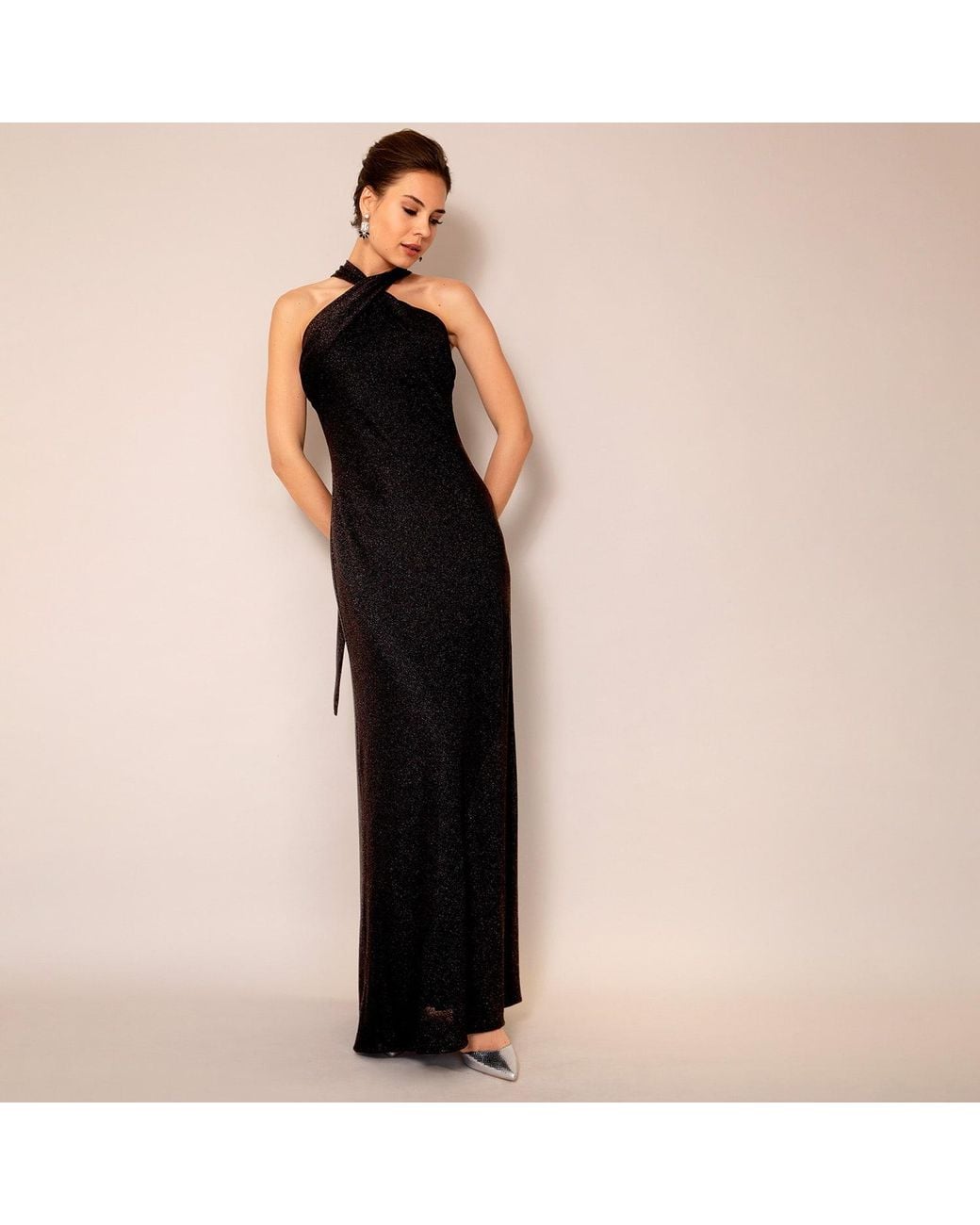 Alie Street London Blue Thea Halter Gown Glitter