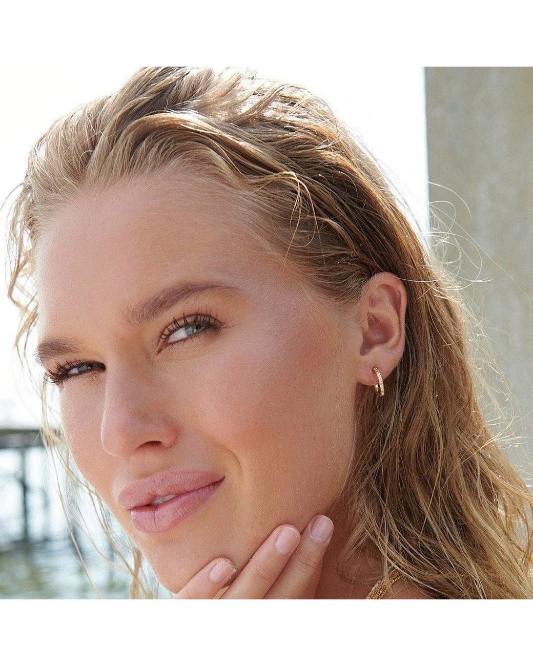 With Love Darling Metallic Sparkly Hoops