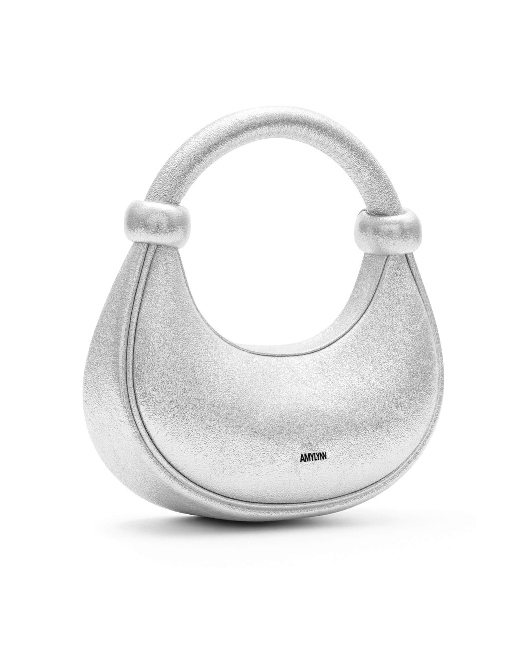Amy Lynn White Kyoto Sparkle Leather Crossbody Crescent Bag