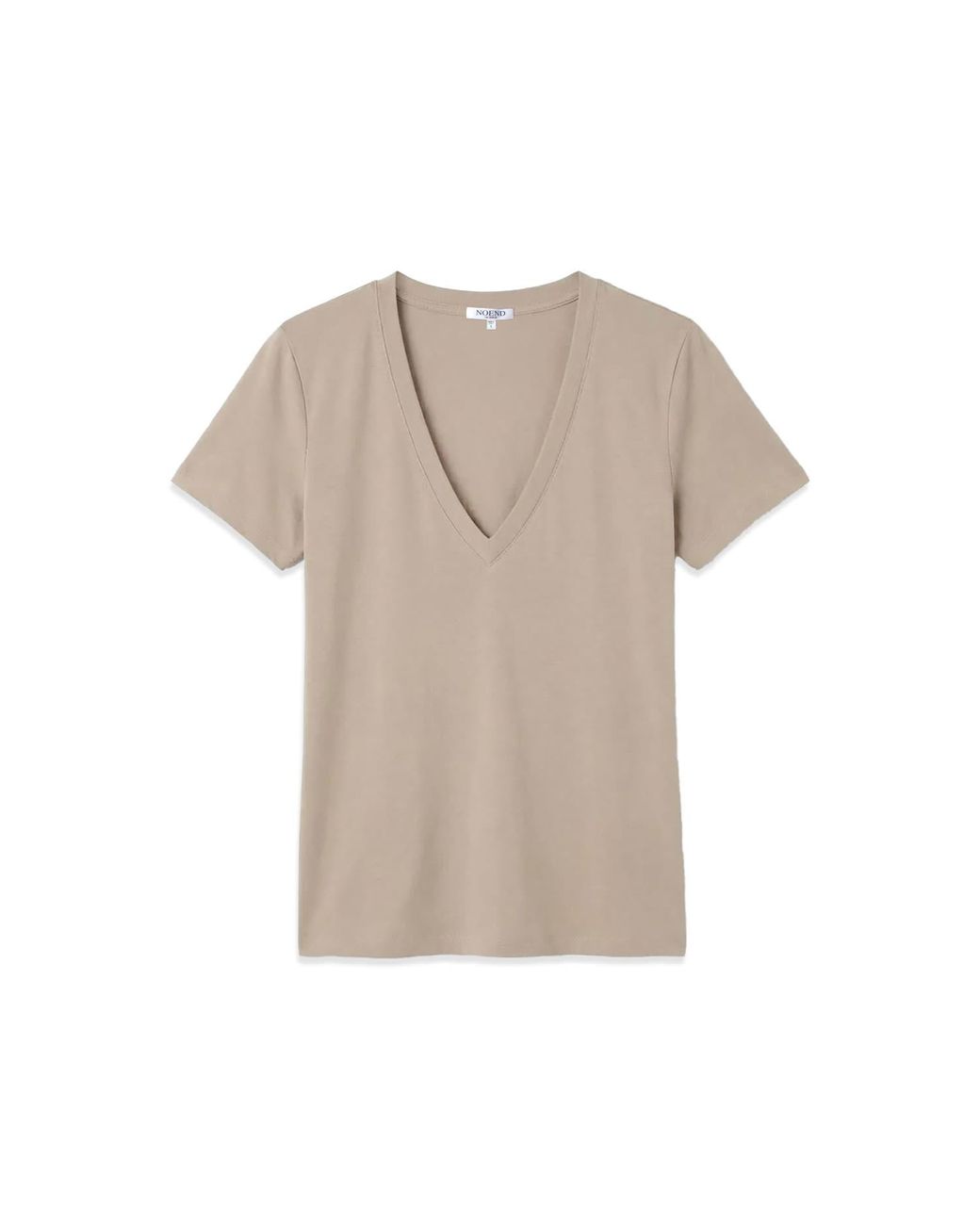 NOEND Natural Neutrals Supima Cotton Plunge V-Neck Tee