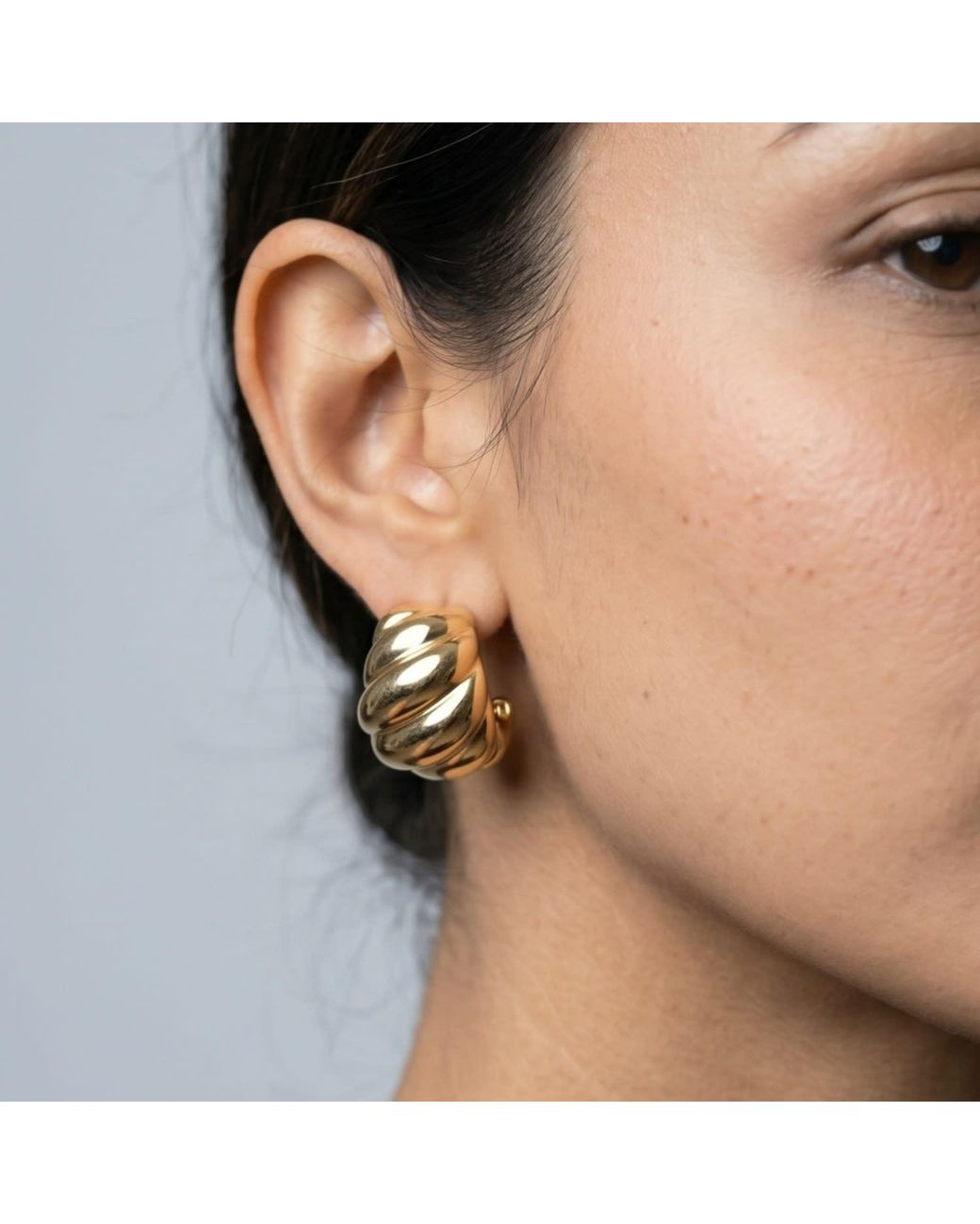 Uchi and Soto Metallic Chunky Wave Earrings
