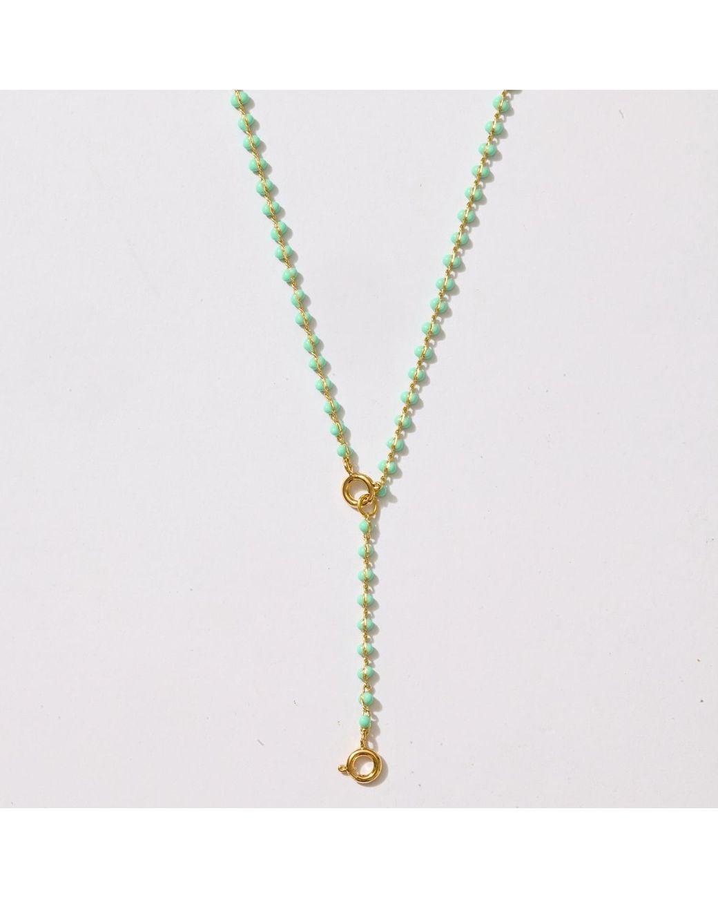 Alexie of Athens Metallic Enamel Strand Drop Chain Charm Necklace