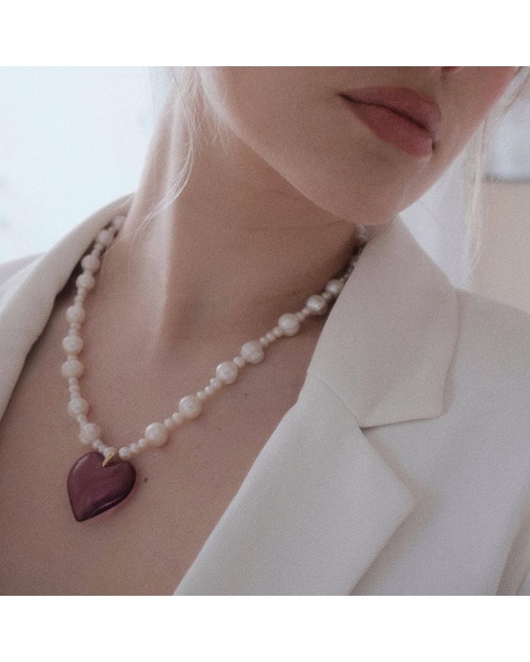 Larsuu Metallic Heart Necklace