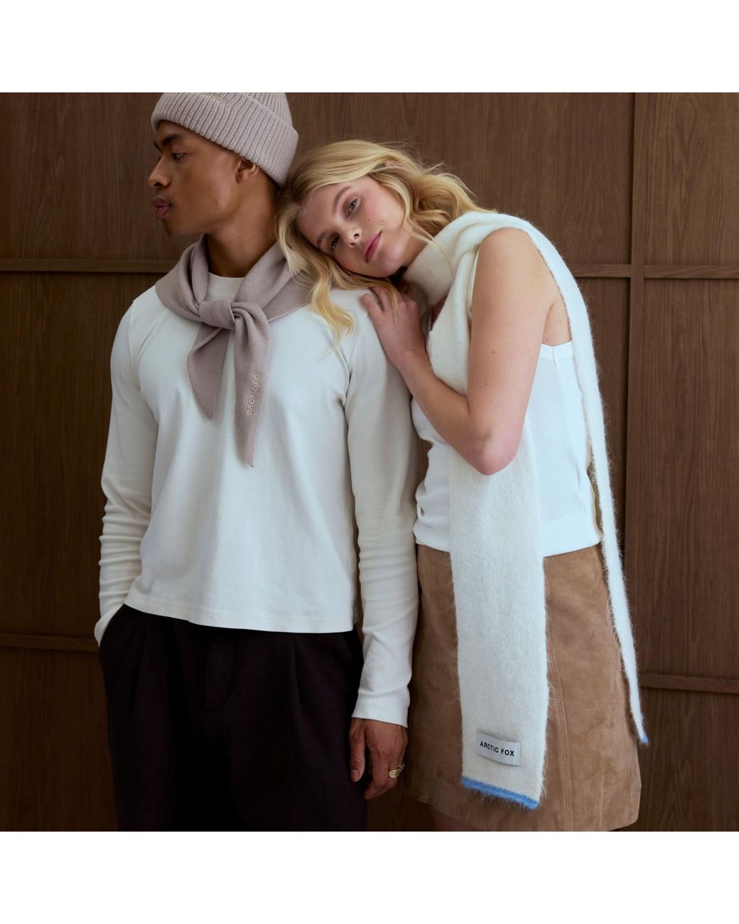 Arctic Fox & Co. White The Alpaca Skinny Scarf