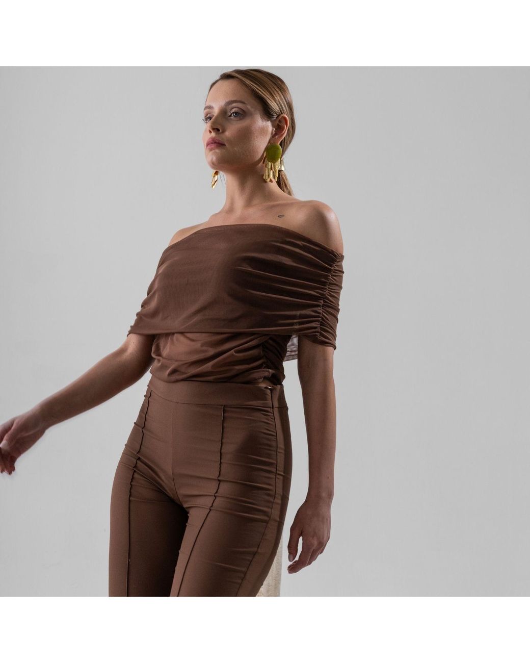 Thisisu Collection Brown Wide Leg Pant