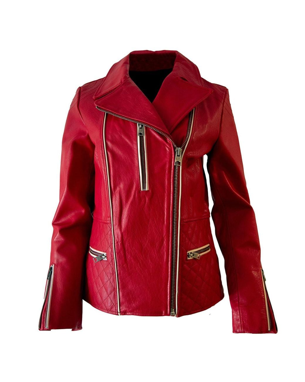 Zasta Studio Red Outlaw Biker Moto Leather Jacket