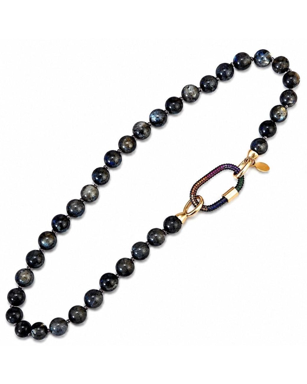 Persia Dona Jewelry Black Labradorite Clasp Choker Necklace