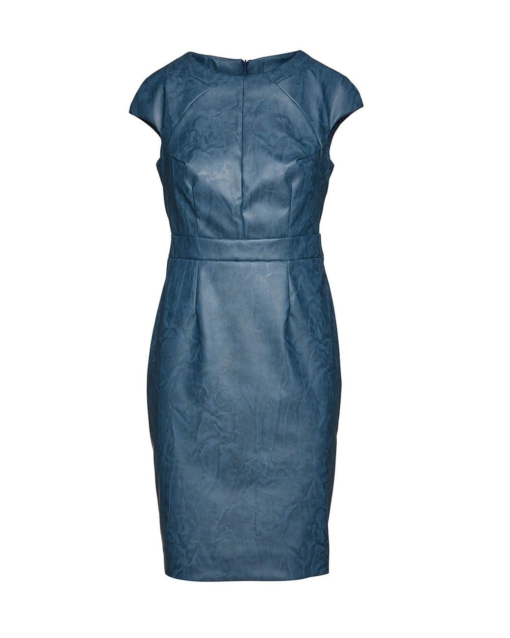 Conquista Blue Faux Leather Dress