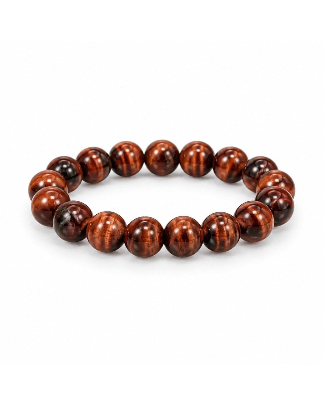 Saéa Brown Oxblood And Rust Tiger's Eye Beaded Stretch Bracelet