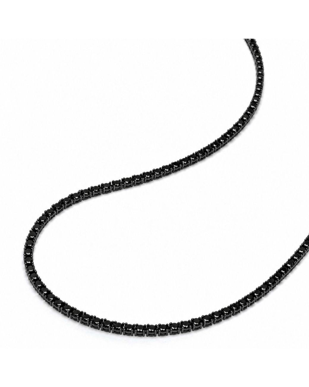 Nialaya Metallic Mini Tennis Necklace for men