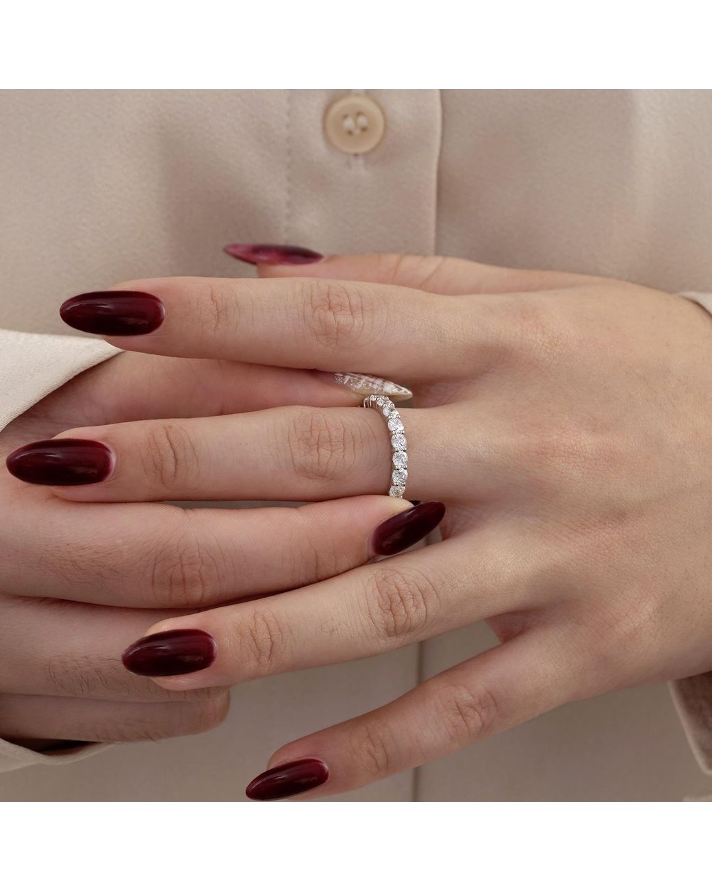 Diamonbliss Metallic Two And Half Carats Round Eternity Ring