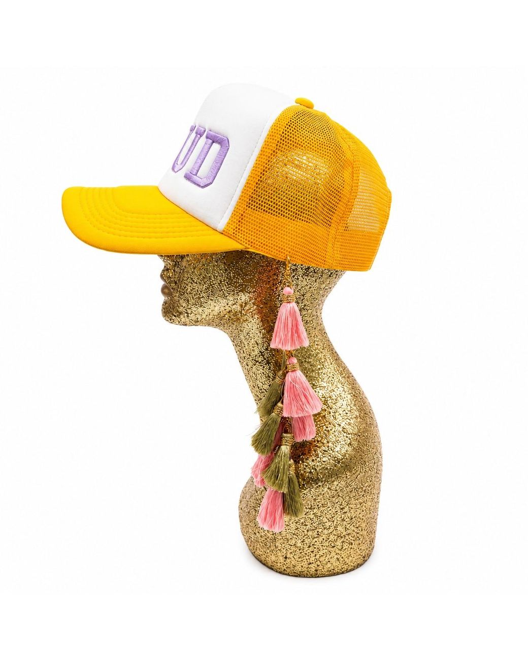 Julia Clancey Yellow Stud Lilac Chacha Trucker Cap