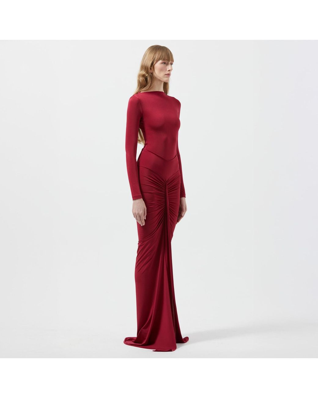 Herfetch Neutrals Tailored Skirt-Burgundy