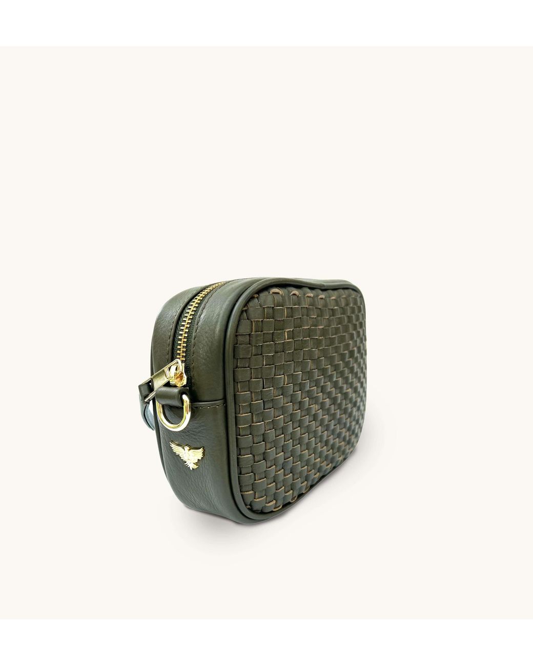 Apatchy London Green The Penelope Woven Leather Camera Bag