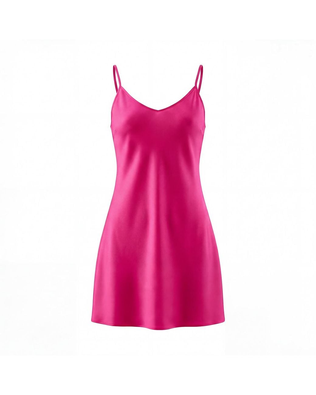 Vimissia Pink Mini Fuchsia Silk Slip Dress