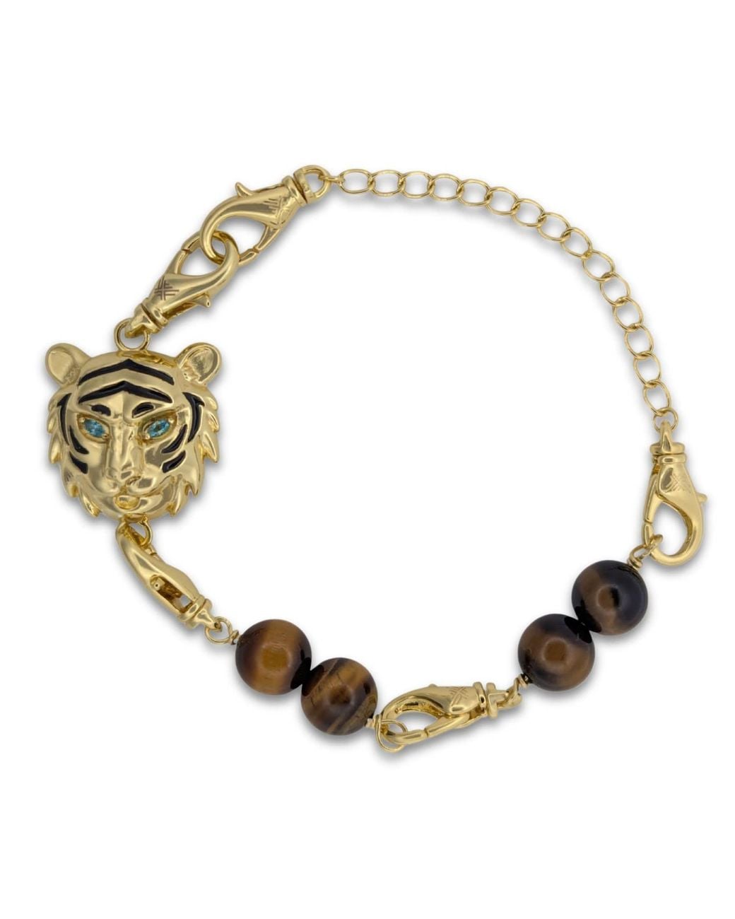 Frenvyrn Metallic Tiger Convertible Tiger's Eye Bracelet Bag Charm Small for men