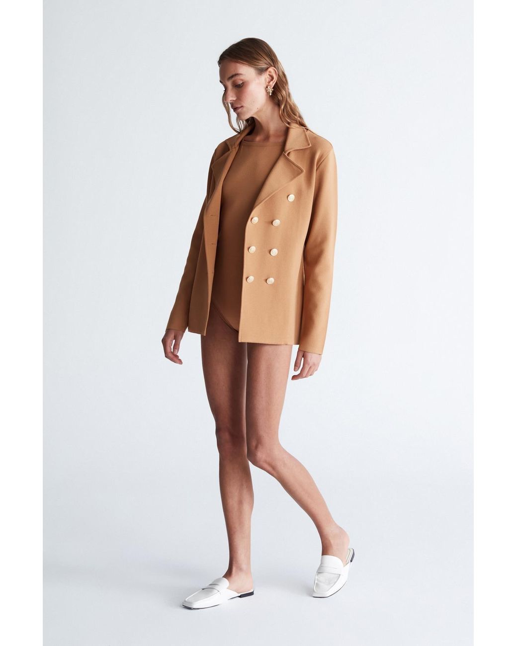 Peraluna Brown Katherine Standard Cut Knit Blazer