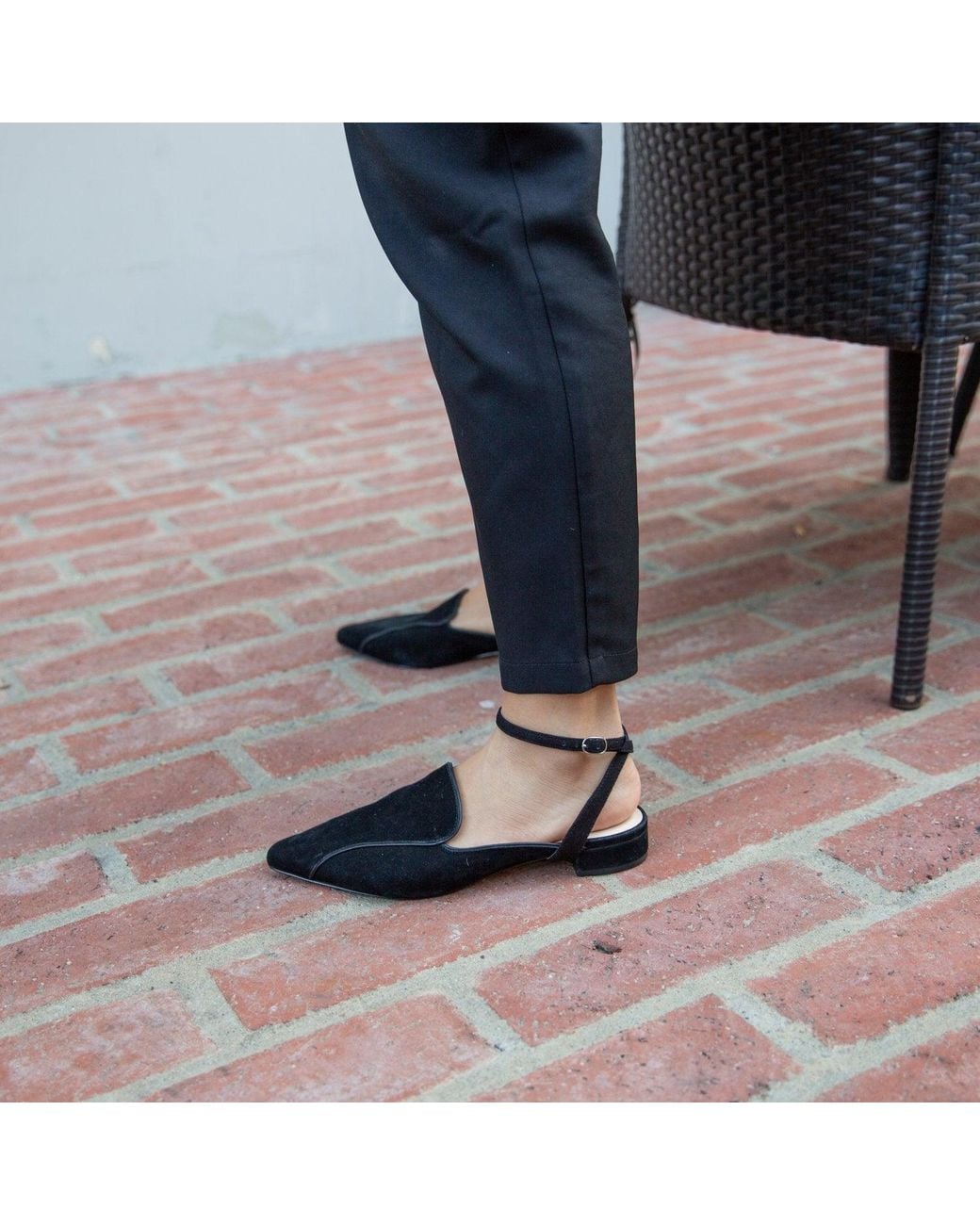 Alterre Black Suede Marilyn Pointed Loafer