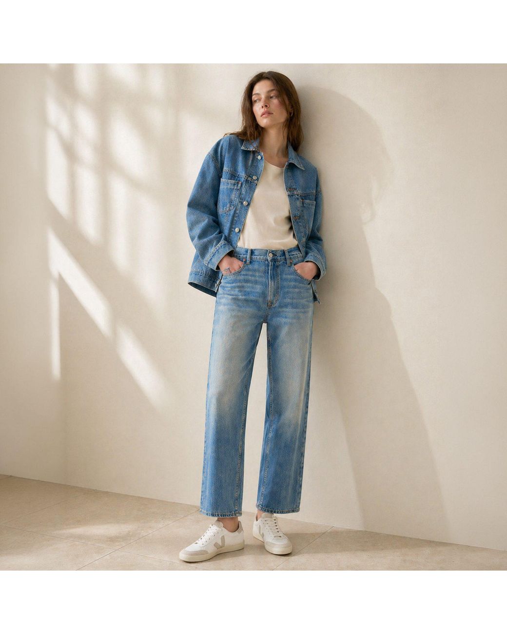 NOEND Blue Taylor Boxy Straight Jeans