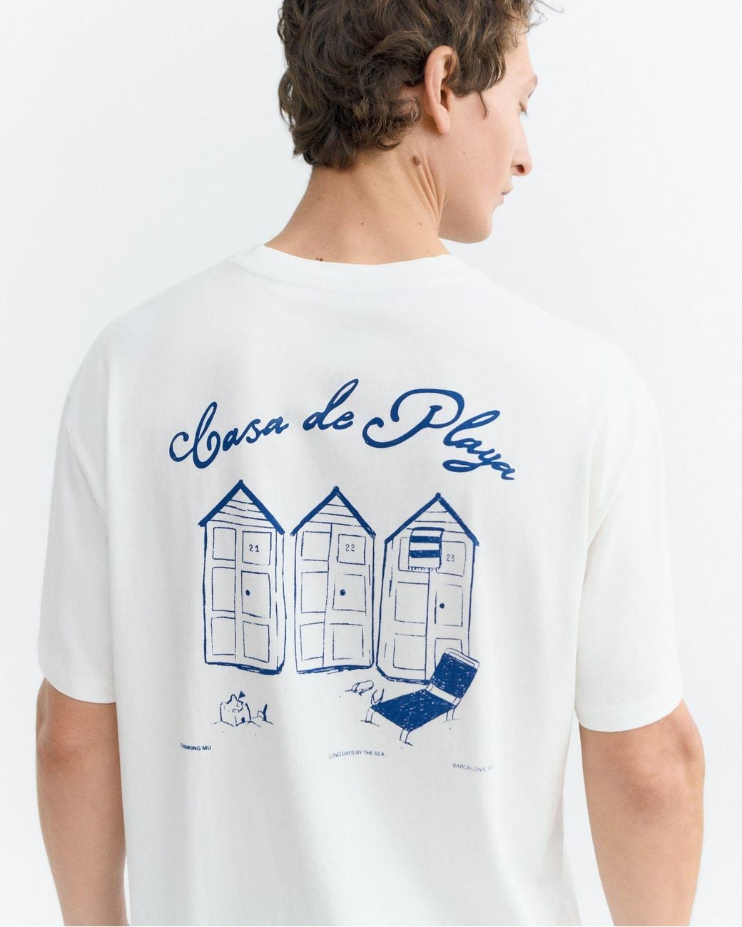 Thinking Mu White Aaron Beach House T-Shirt for men