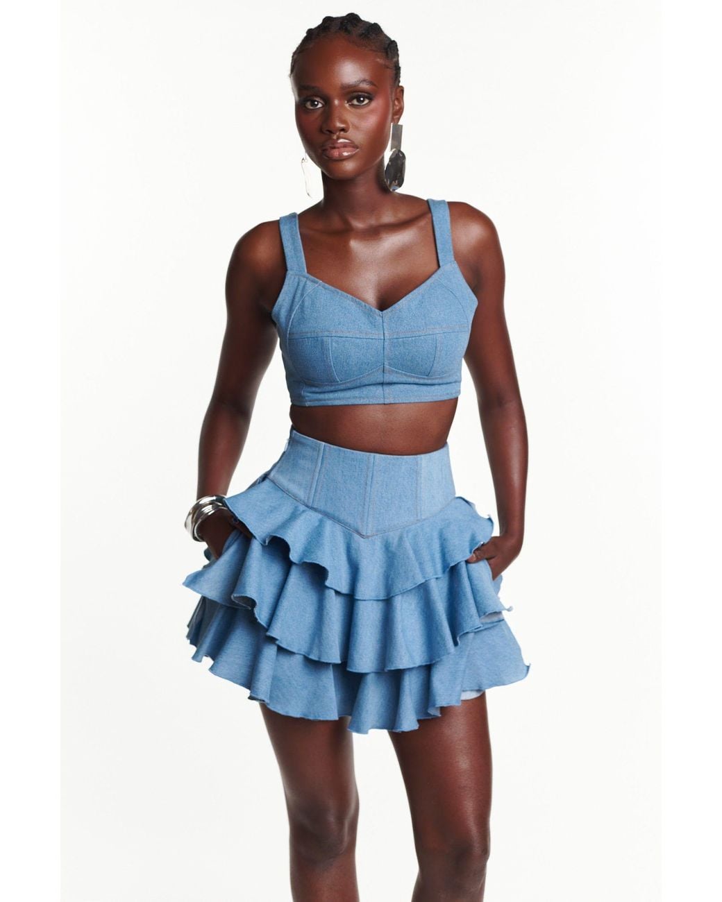 Ofuure Blue Light Denim Dilara Mini Skort