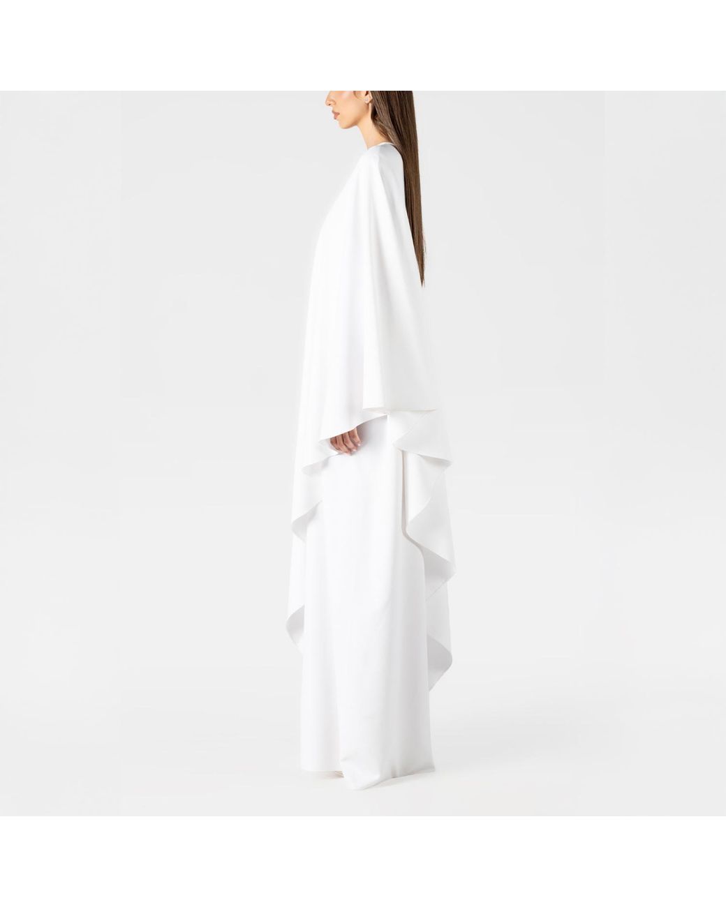 LIA ARAM White Mono Drape Gown