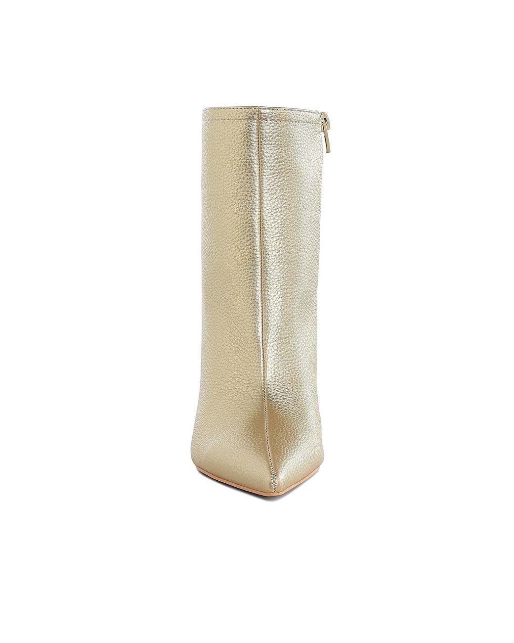 Rag & Co Farnak Metallic Pointed Toe Ankle Boots in Natural | Lyst