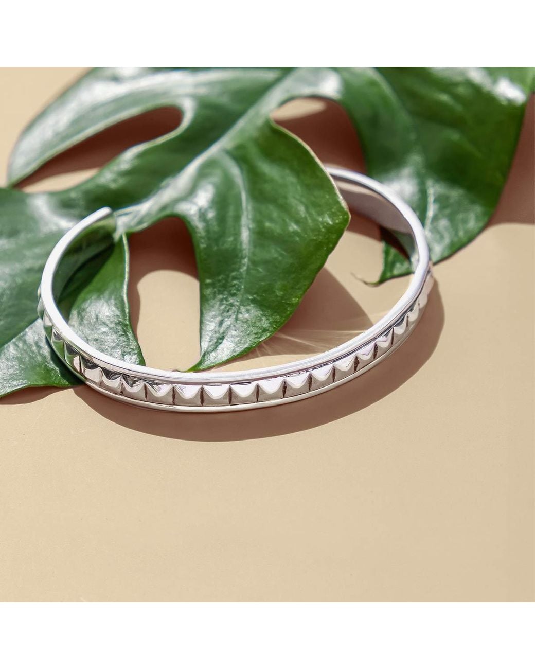 Charlotte's Web Jewellery Metallic Pyramid Cuff Bracelet for men