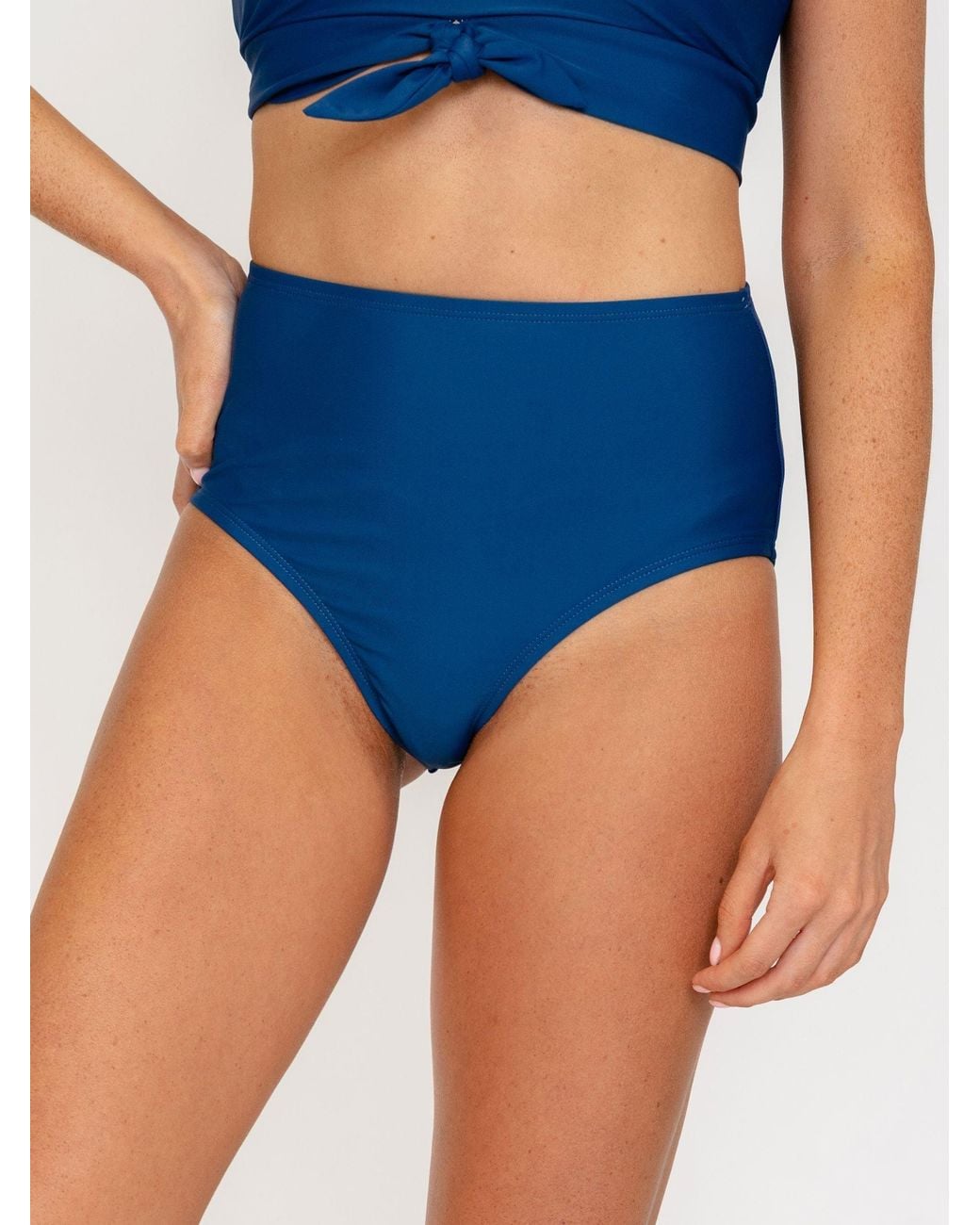 Lime Ricki Swimwear Blue High-Waist Bottom