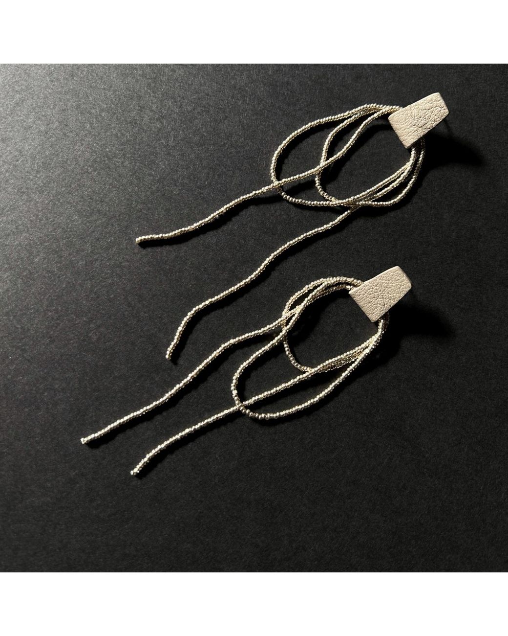 WAIWAI Metallic Neutrals Bliss Beaded Dangle Earrings