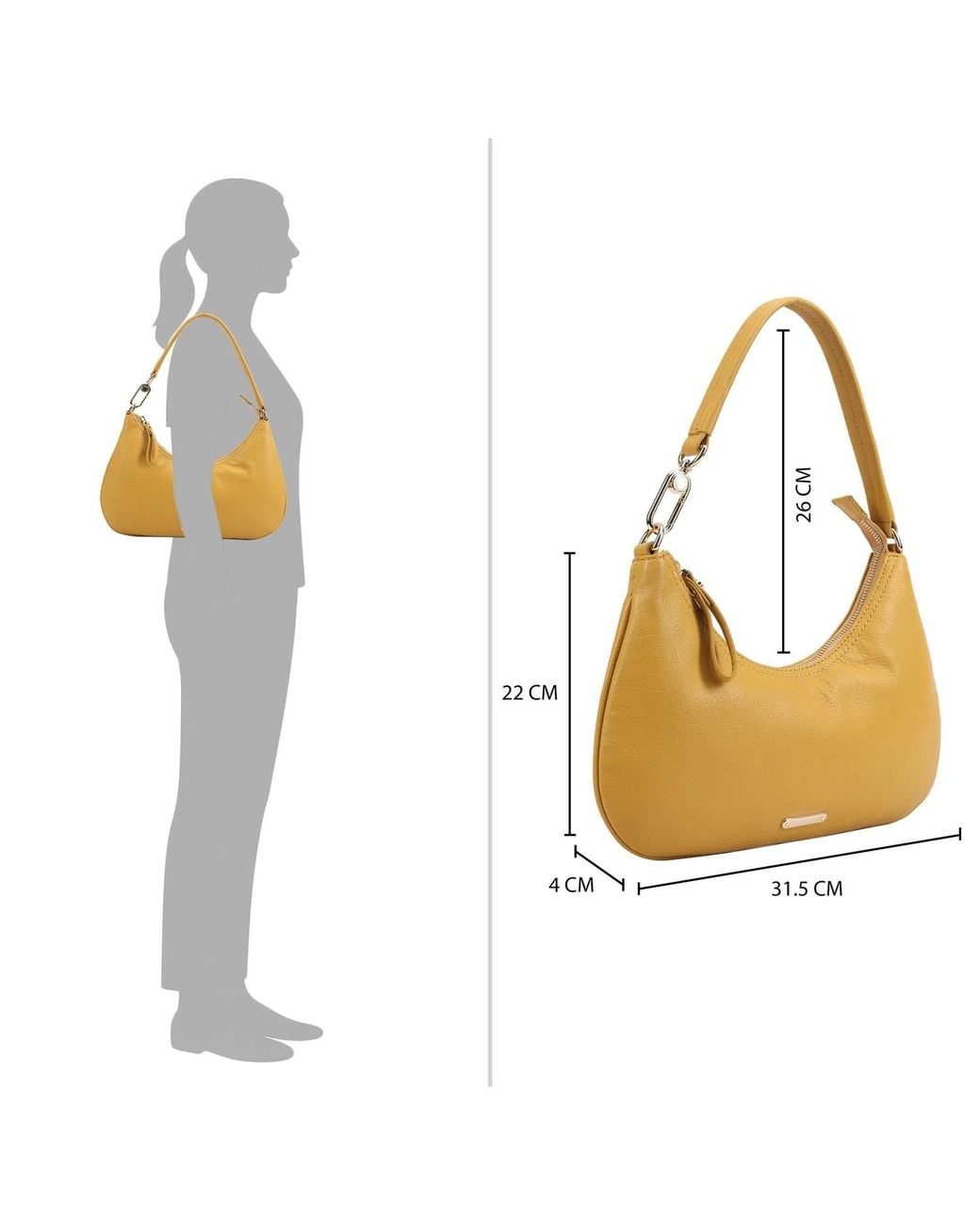 Paul Costelloe Yellow Tirana Leather Shoulder Bag