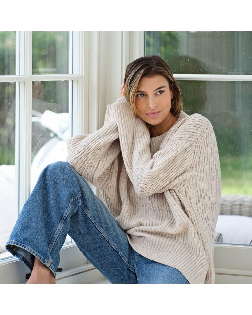 Cove Gray Neutrals Luna Ribbed Jumper