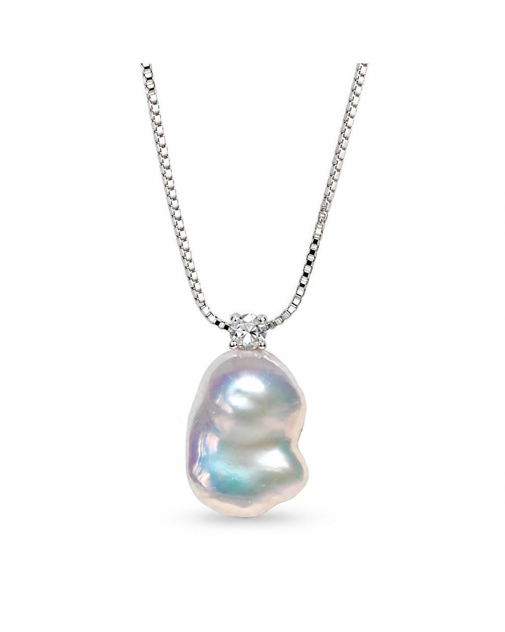 Ninemoo Metallic Gleaming Baroque Pearl Necklace