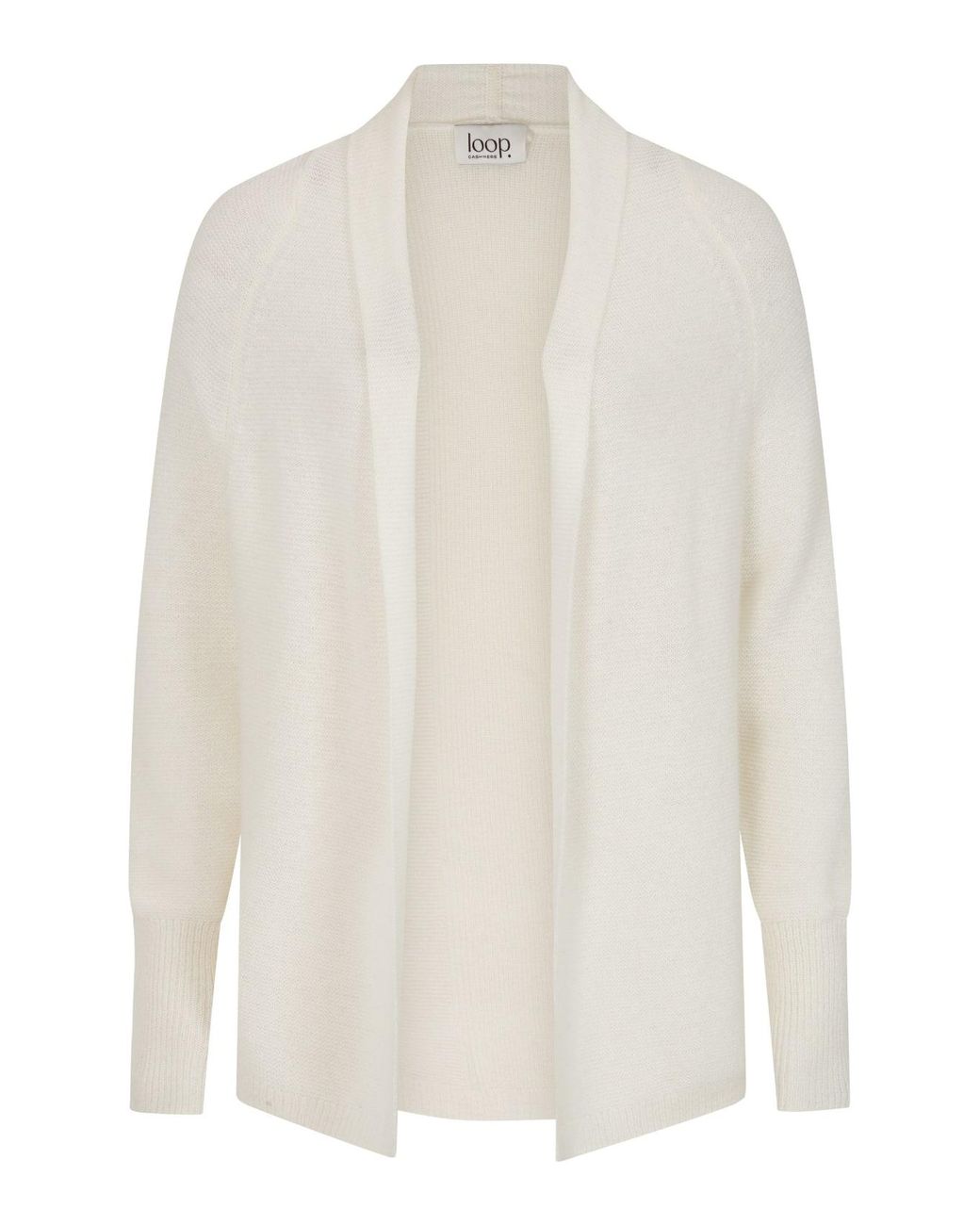 Loop Cashmere White Relaxed Edge To Edge Cardigan