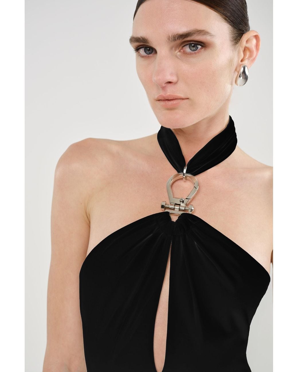 Nocturne Black Cut-Out Detail Embellished Maxi Dress