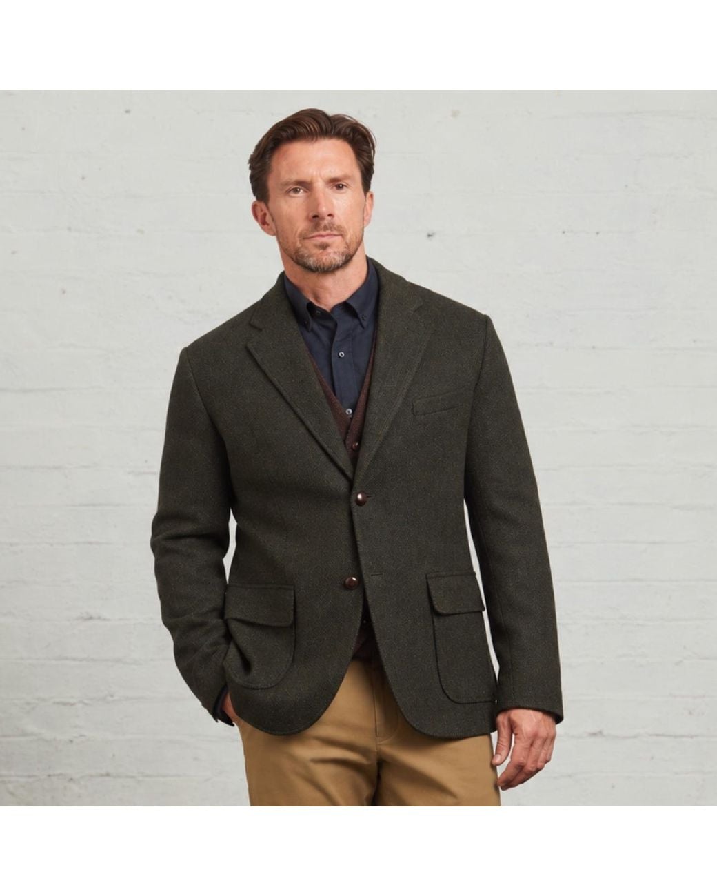 Guards London Black Lawrence Tweed Heritage Wool Blazer for men